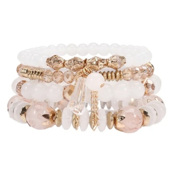 Jewelry - New 4PC white and gold bracelet set